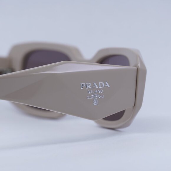 Prada PR17WS VYJ6X1 Sunglasses Powder Rectangle Frame, Purple Brown Lenses - Picture 7 of 13